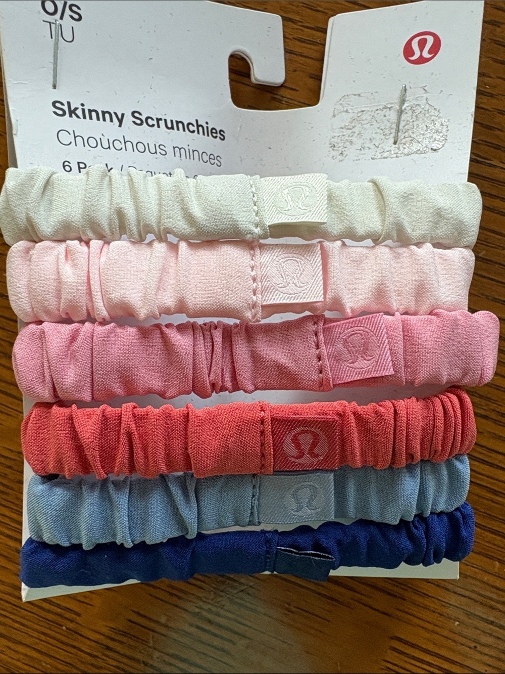 lululemon athletica Womend Skinny Scrunchies - Multi Pink & Blue Pack